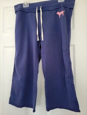 NWOT Women's PINK Victoria's Secret Navy Sweatpants with Pink Dog Logo